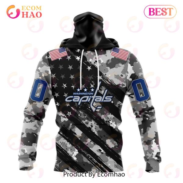 NHL Washington Capitals Special Camo Armed Forces Design 3D Hoodie
