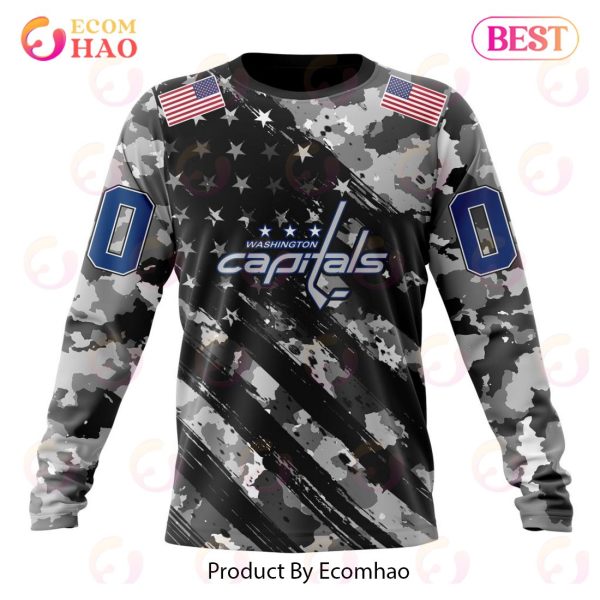 NHL Washington Capitals Special Camo Armed Forces Design 3D Hoodie