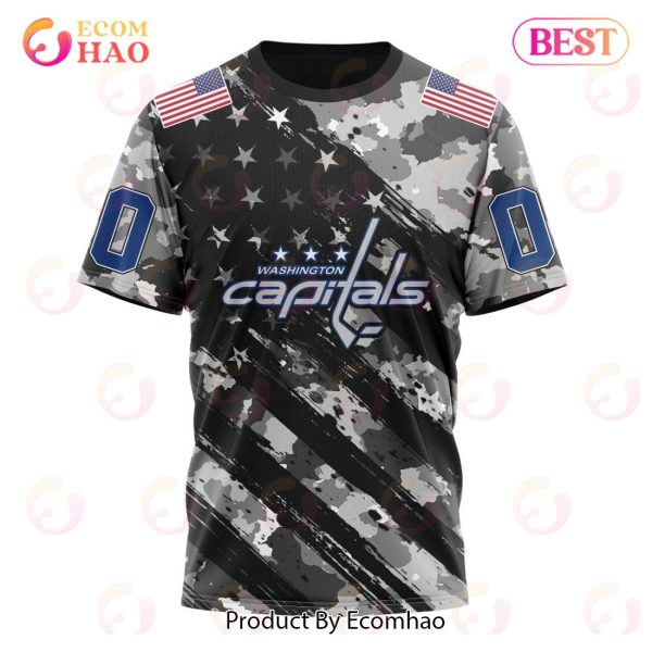 NHL Washington Capitals Special Camo Armed Forces Design 3D Hoodie