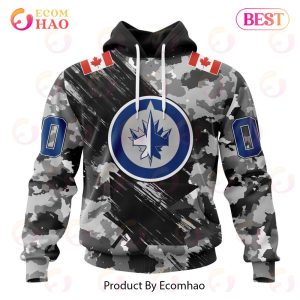 NHL Winnipeg Jets Special Camo Armed Forces Design 3D Hoodie