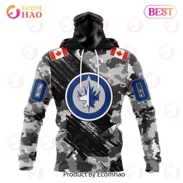 NHL Winnipeg Jets Special Camo Armed Forces Design 3D Hoodie