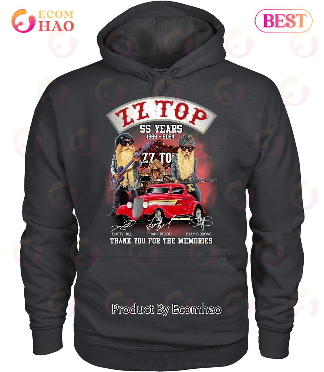 ZZ Top 55 Years 1969 – 2024 Thank You For The Memories T-Shirt