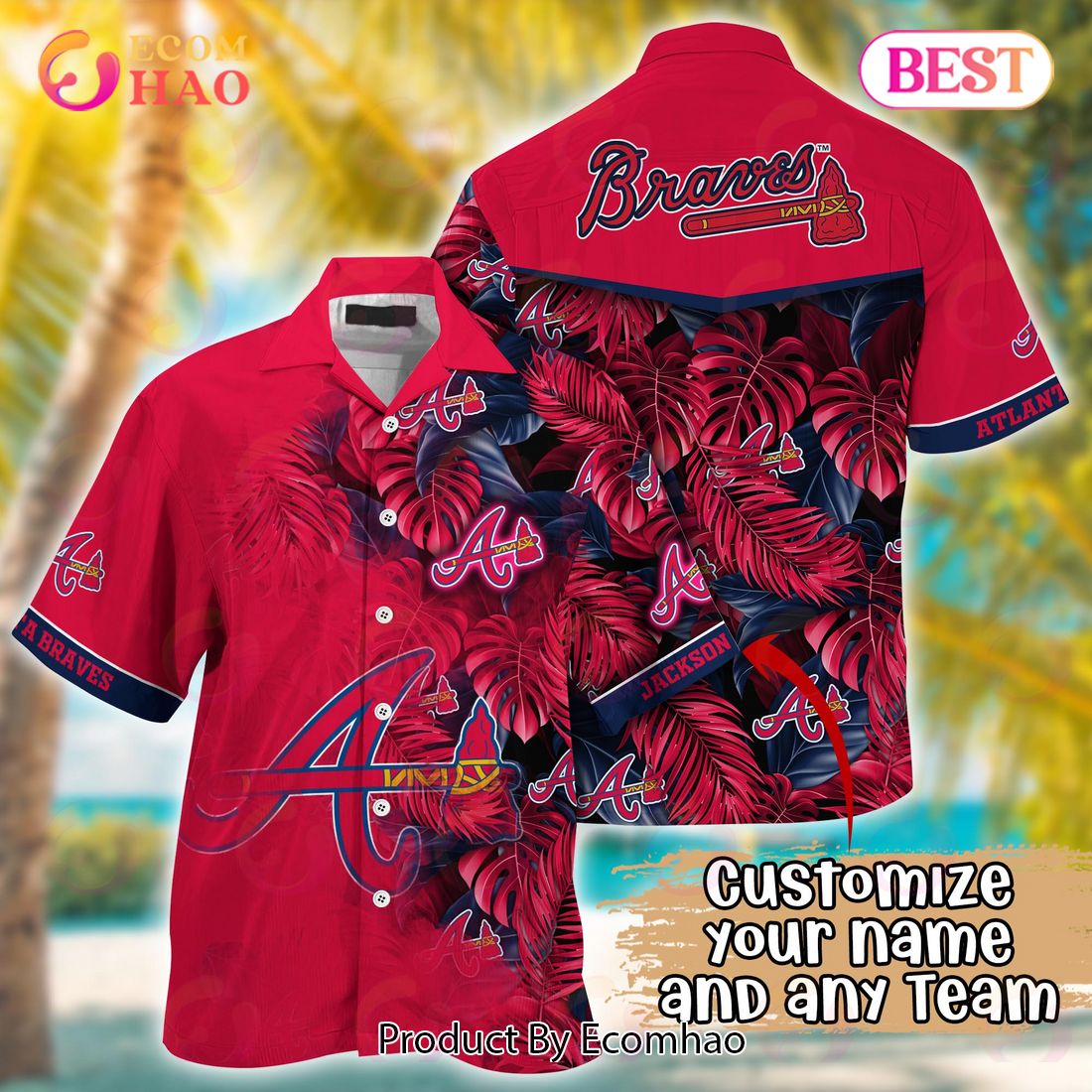 SALE] Personalized MLB Atlanta Braves Palm Tree Style Hawaiian