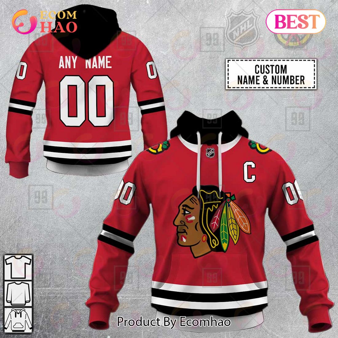 Personalized NHL Chicago Blackhawks Jersey 2023 Style 3D Hoodie