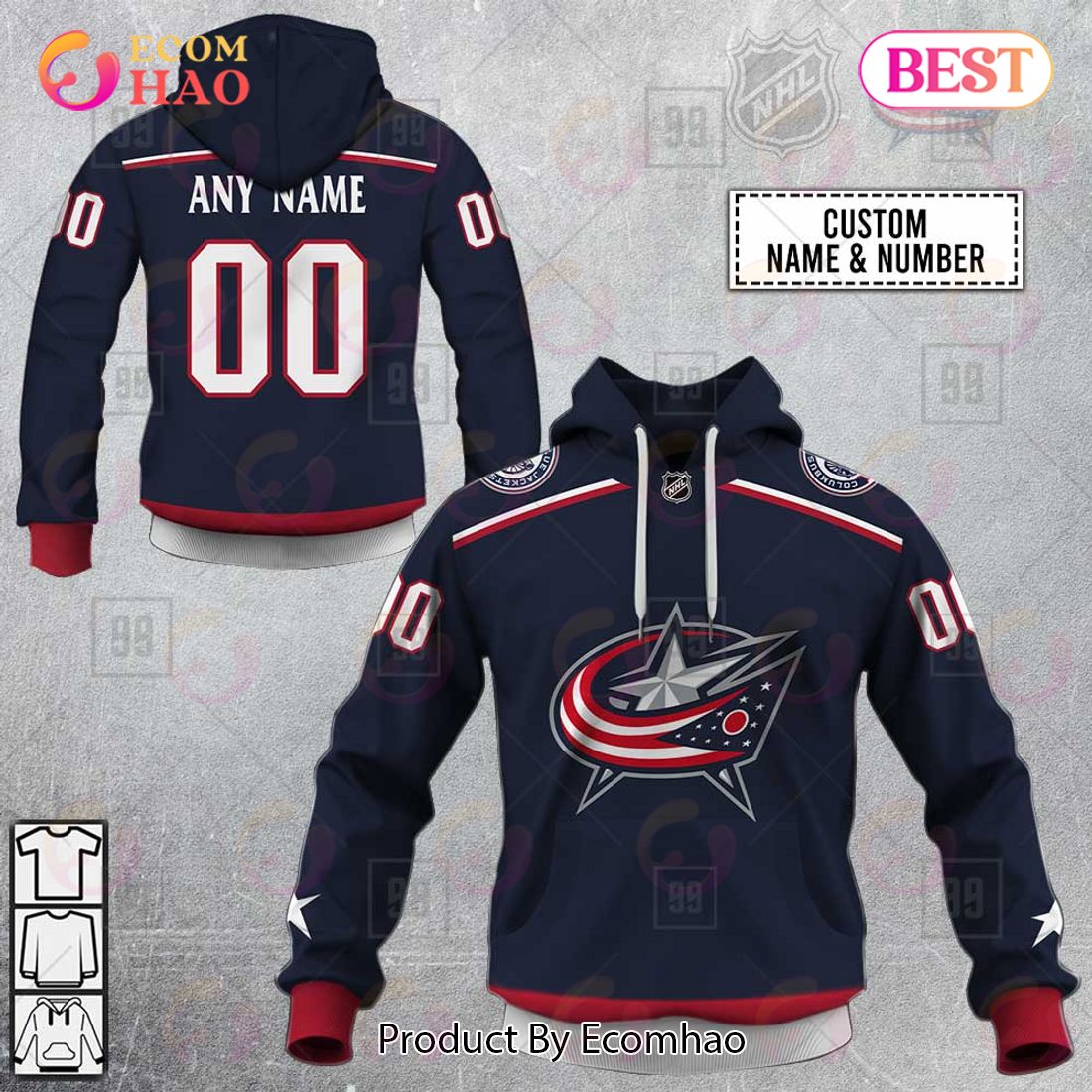 Personalized NHL Columbus Blue Jackets Jersey 2023 Style 3D Hoodie