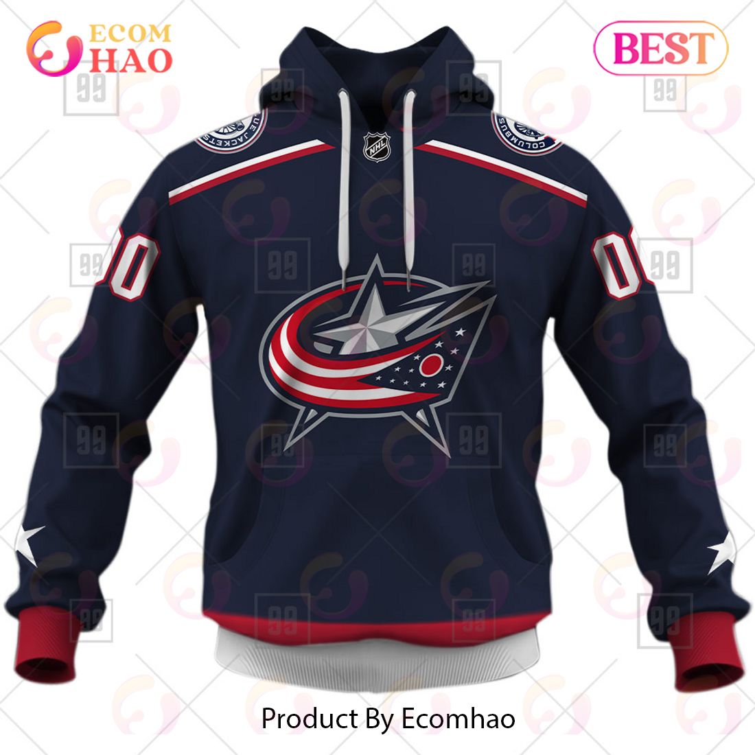 Personalized NHL Columbus Blue Jackets Jersey 2023 Style 3D Hoodie