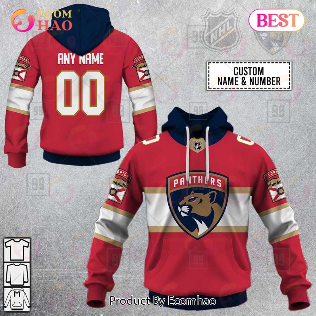 Florida Panthers Customized Number Kit For 2021 Reverse Retro Jersey –  Customize Sports