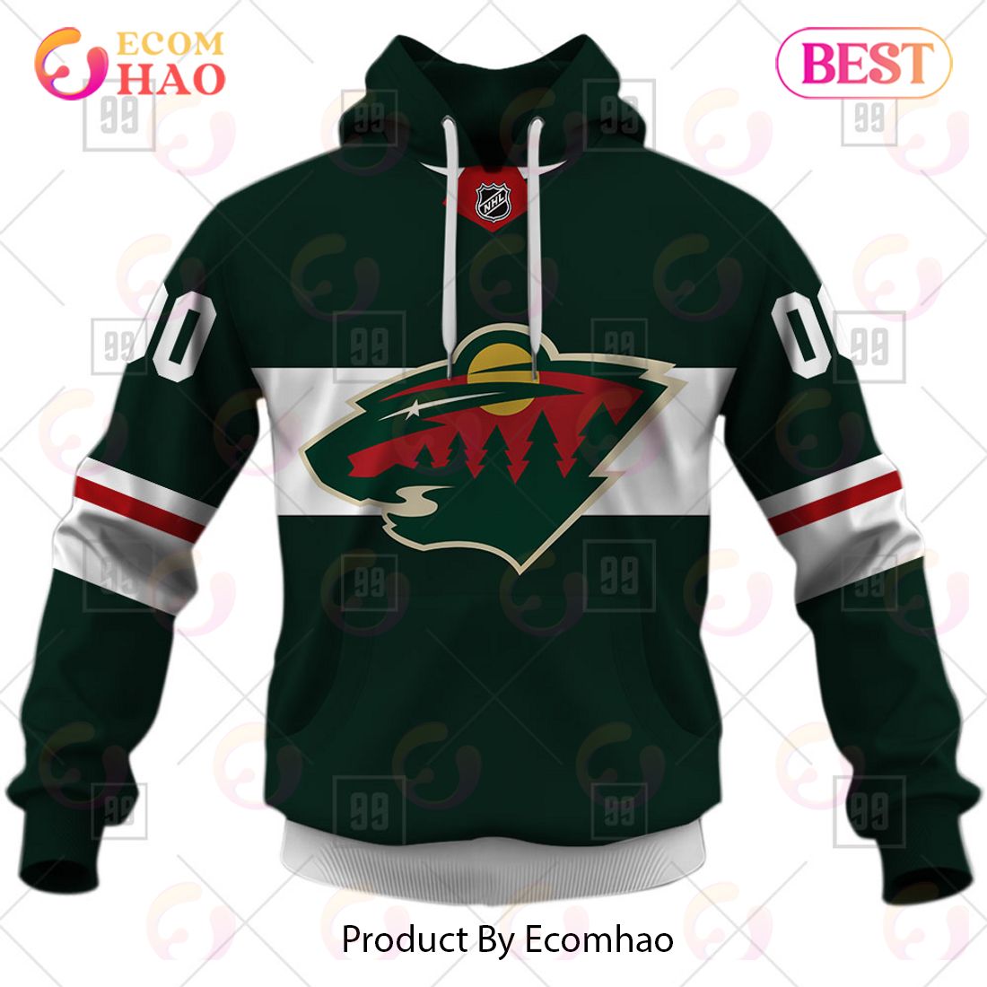 Personalized NHL Minnesota Wild Jersey 2023 Style 3D Hoodie