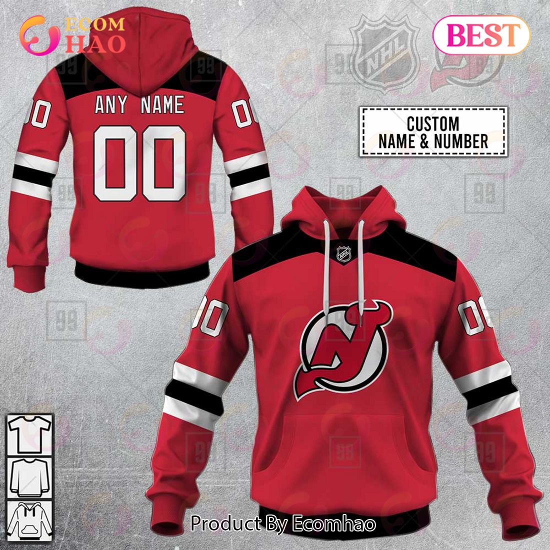 Grateful Dead New Jersey Devils 3D Hockey Jersey Personalized Name Number