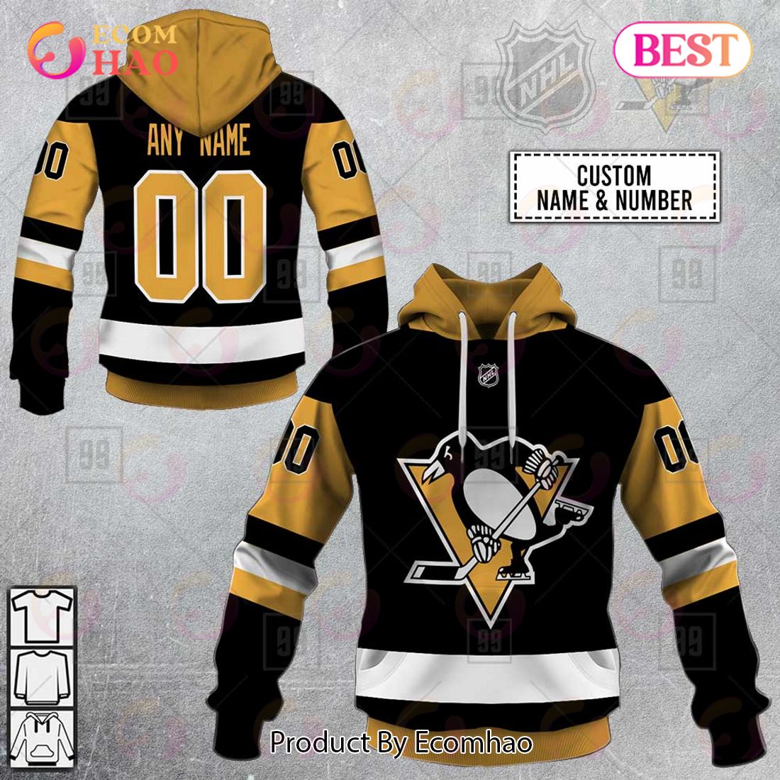 Personalized NHL Pittsburgh Penguins Jersey 2023 Style 3D Hoodie