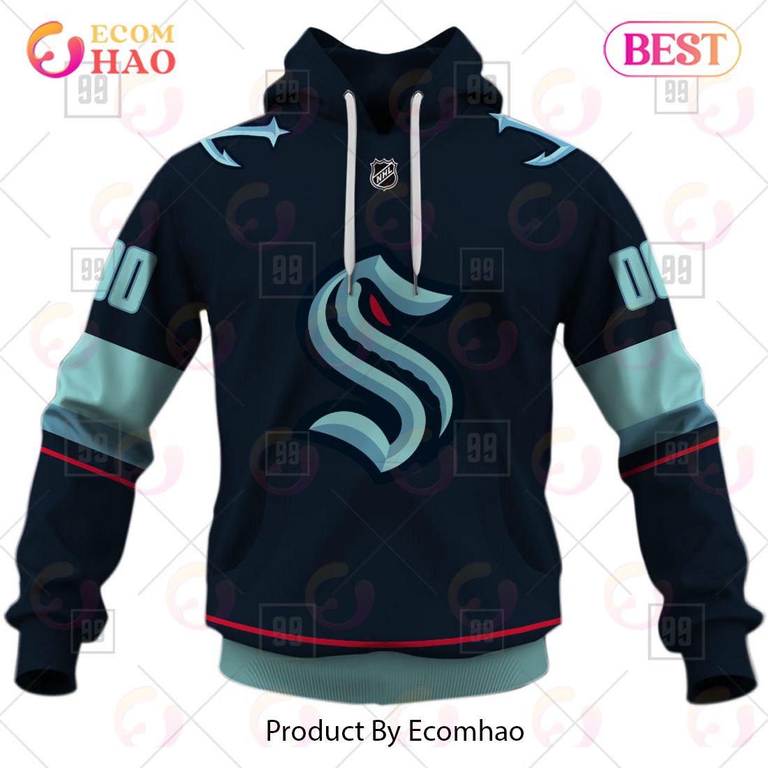 Personalized NHL Seattle Kraken Jersey 2023 Style 3D Hoodie