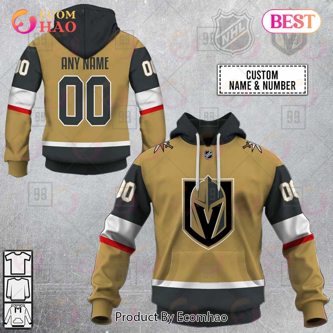 NHL Vegas Golden Knights Personalized 2023 Home Kits Hoodie