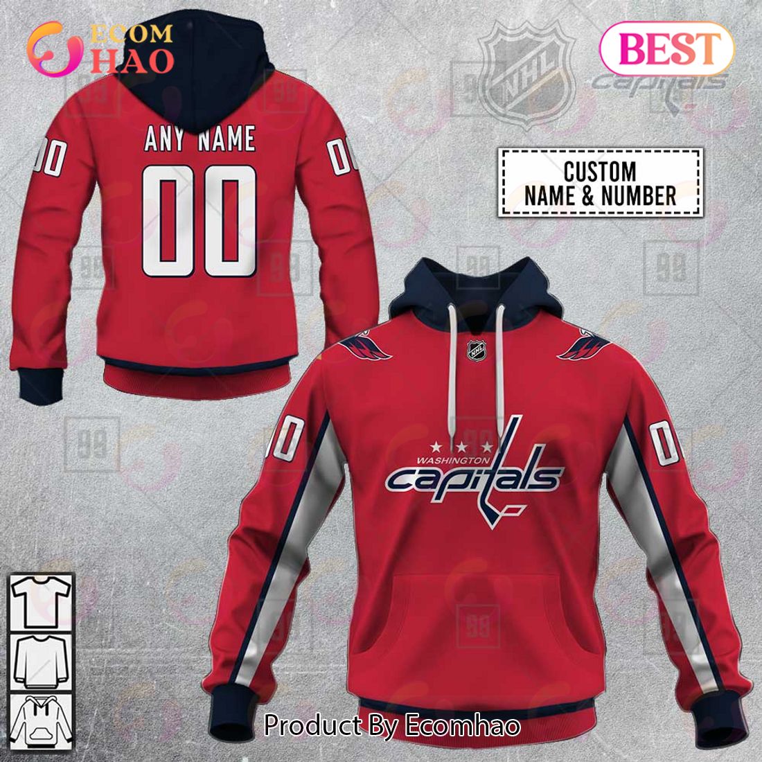 Personalized NHL Washington Capitals Jersey 2023 Style 3D Hoodie