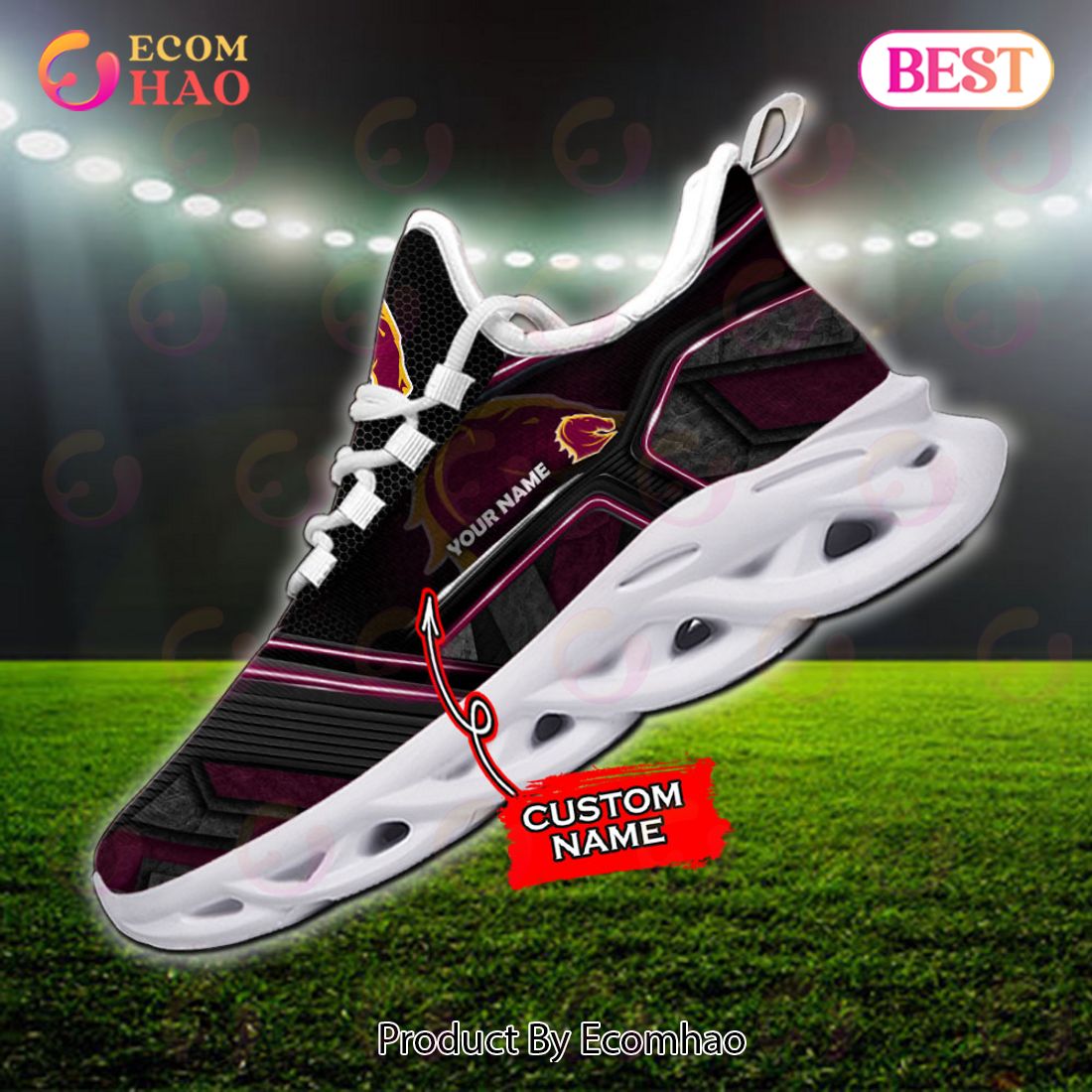 NEW NRL Brisbane Broncos Custom Name Max Soul Shoes, Sneaker