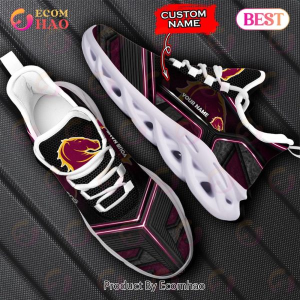 Brisbane Broncos Custom Name NRL Sneakers Max Soul Shoes For Men And Women