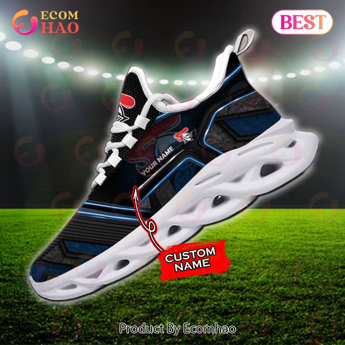 NEW NRL Newcastle Knights Custom Name Max Soul Shoes, Sneaker