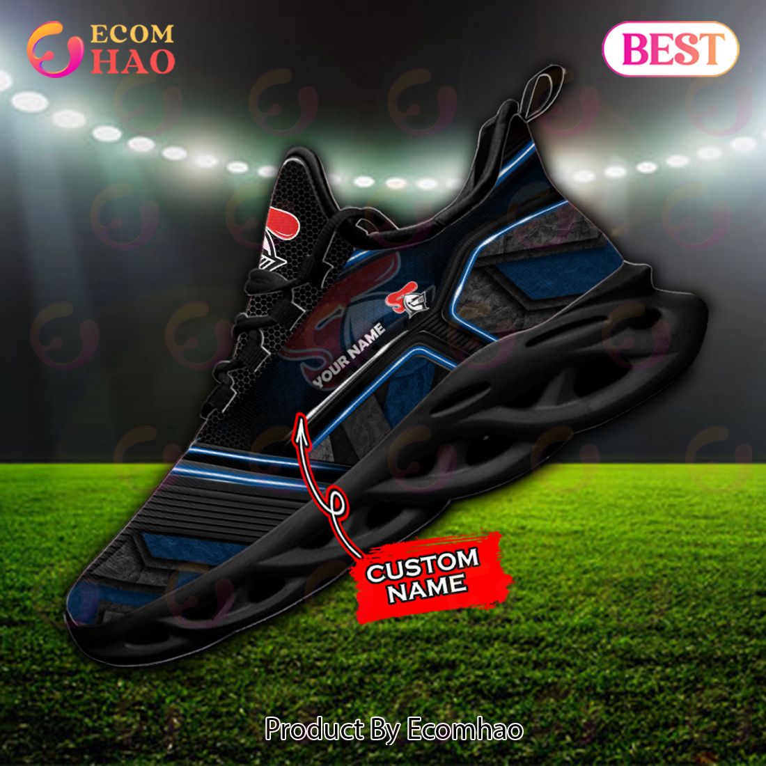 NEW NRL Newcastle Knights Custom Name Max Soul Shoes, Sneaker