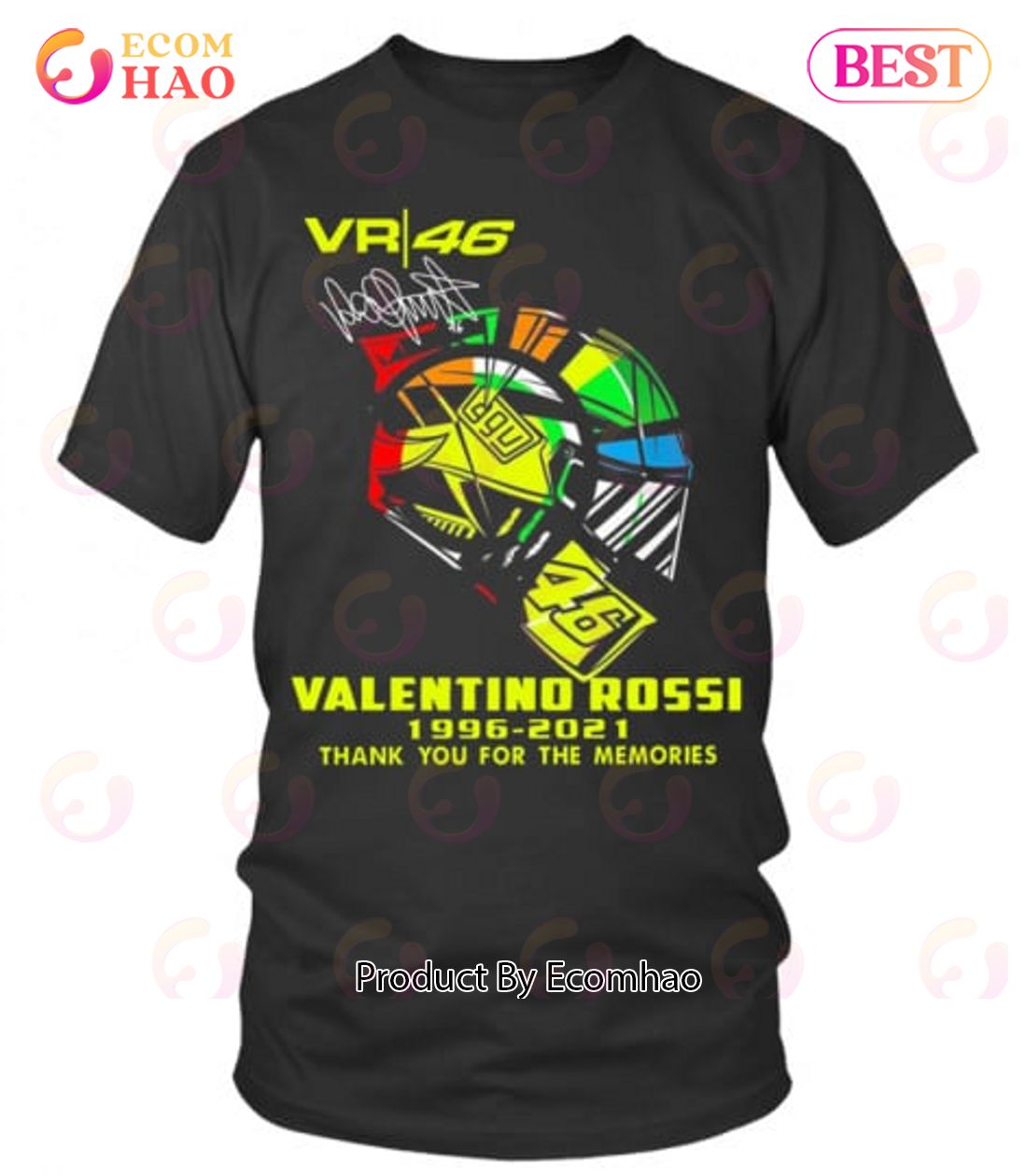 Vr 46 AGV Valentino Rossi 1996 – 2021 Thank You For The Memories T-Shirt