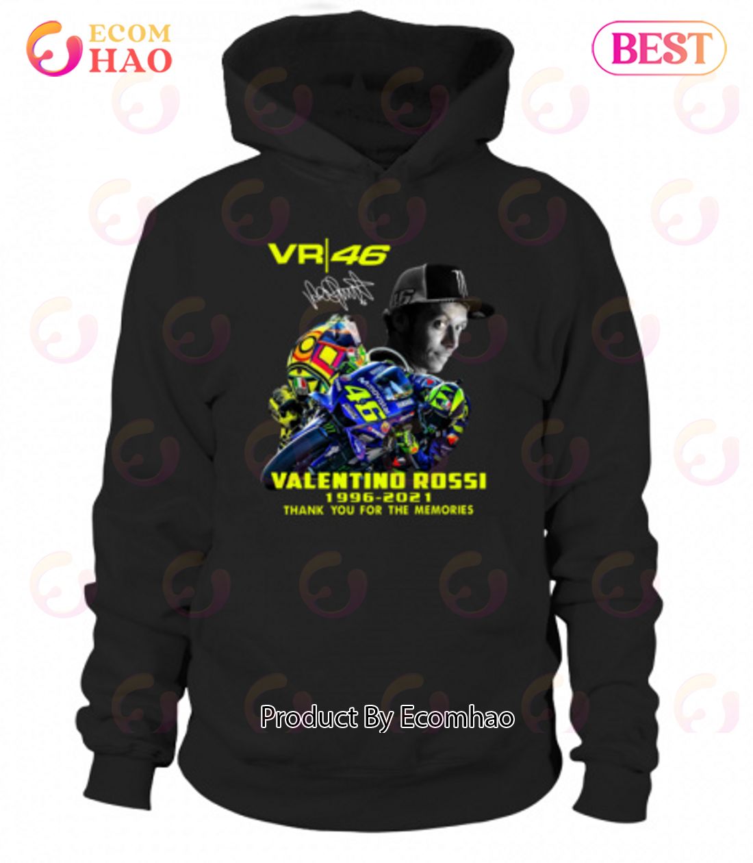 Vr 46 Movistar Valentino Rossi 1996 – 2021 Thank You For The Memories T-Shirt