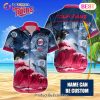 MLB New York Mets Special Hawaiian Design Dolphins And Waves Button Shirt