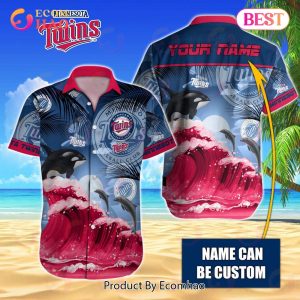 MLB Minnesota Twins Special Hawaiian Design Dolphins And Waves Button Shirt