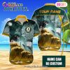 MLB New York Yankees Special Hawaiian Design Dolphins And Waves Button Shirt