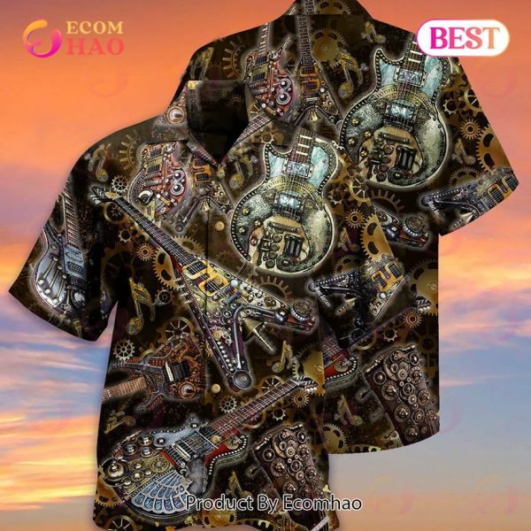 Steam Punk Guitar Unisex Hawaiian Shirt
