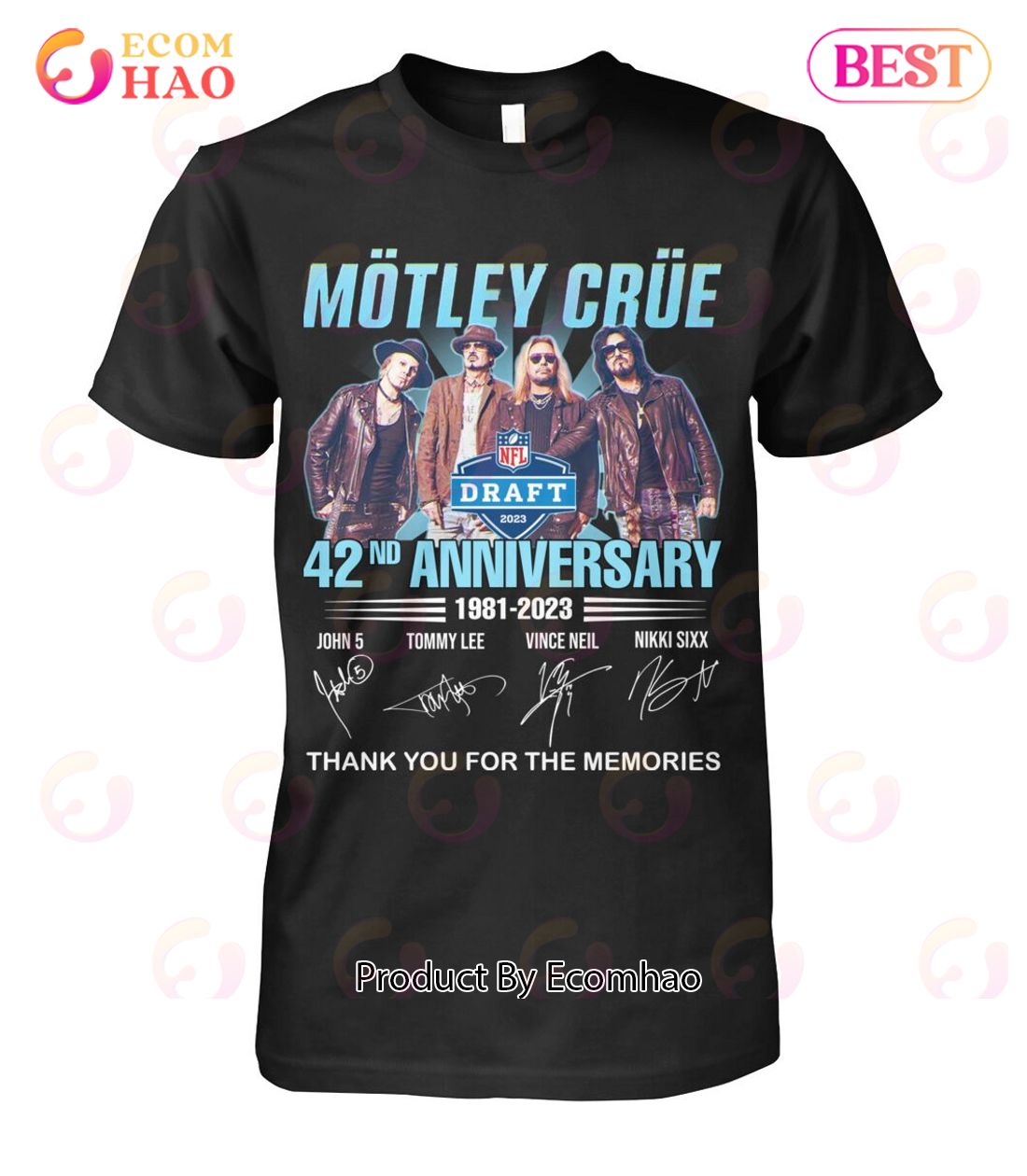 42nd Anniversary Motley Crue 1981 – 2023 Thank You For The Memories T-Shirt