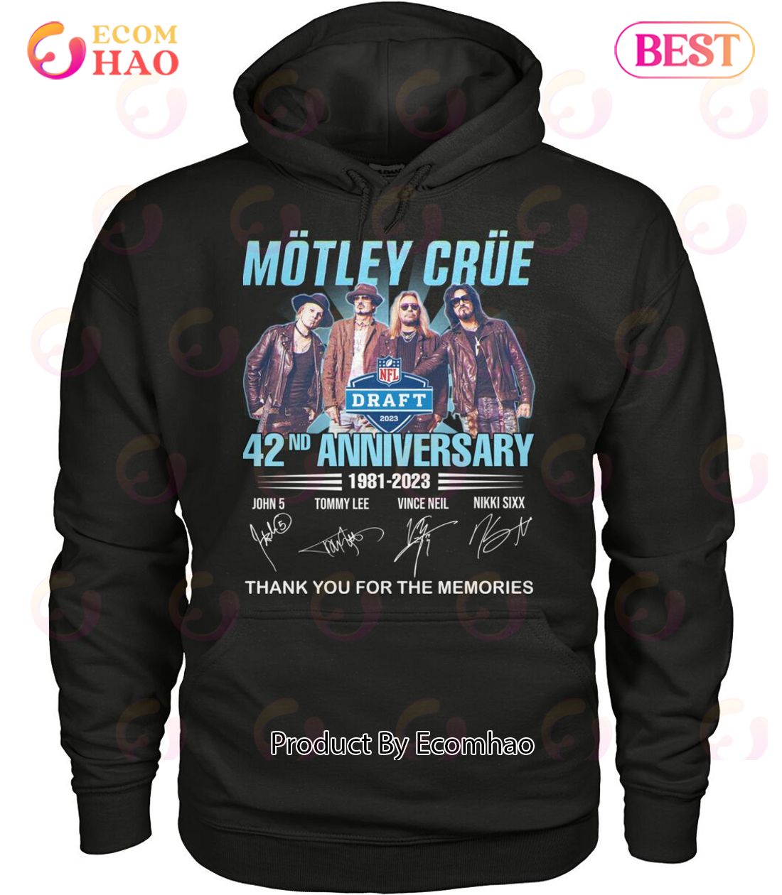 42nd Anniversary Motley Crue 1981 – 2023 Thank You For The Memories T-Shirt