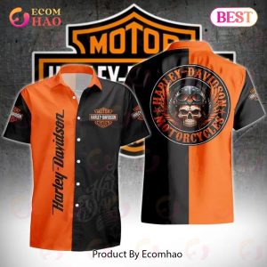 Black And Orange Skull Hawaiian Shirt Black And Orange Skull Hawaiian Shirt