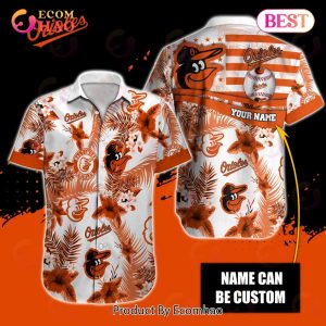 Custom Name MLB Baltimore Orioles Special Hawaiian Design Button Shirt