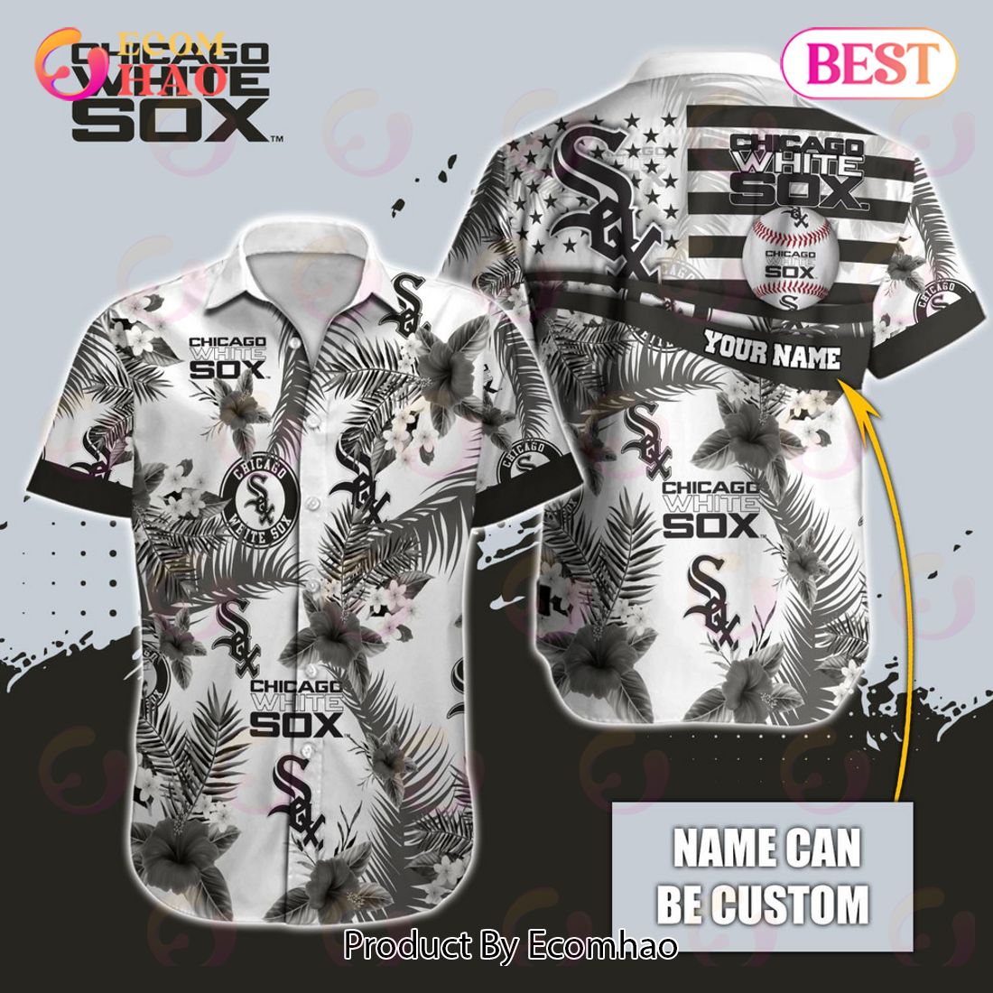 Custom Name MLB Chicago White Sox Special Hawaiian Design Button Shirt