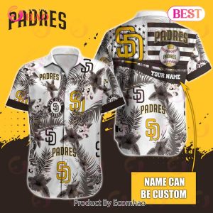 Custom Name MLB San Diego Padres Special Hawaiian Design Button Shirt