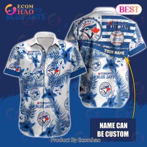 Custom Name MLB Toronto Blue Jays Special Hawaiian Design Button Shirt