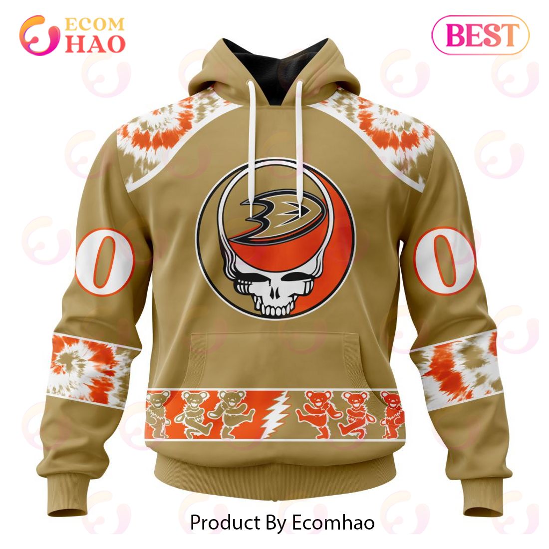 Personalized NHL Anaheim Ducks Special Grateful Dead Design 3D Hoodie