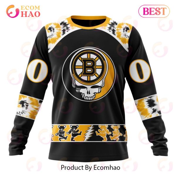 Personalized NHL Boston Bruins Special Grateful Dead Design 3D Hoodie