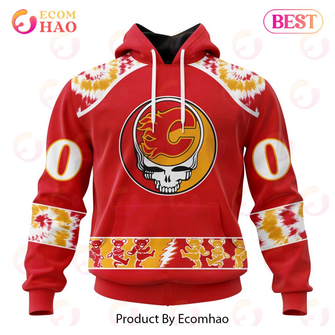 Personalized NHL Calgary Flames Special Grateful Dead Design 3D Hoodie