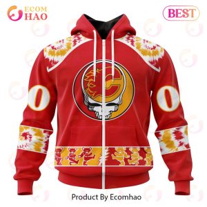 Personalized NHL Calgary Flames Special Grateful Dead Design 3D Hoodie
