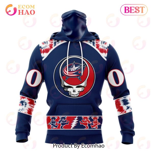 Personalized NHL Columbus Blue Jackets Special Grateful Dead Design 3D Hoodie