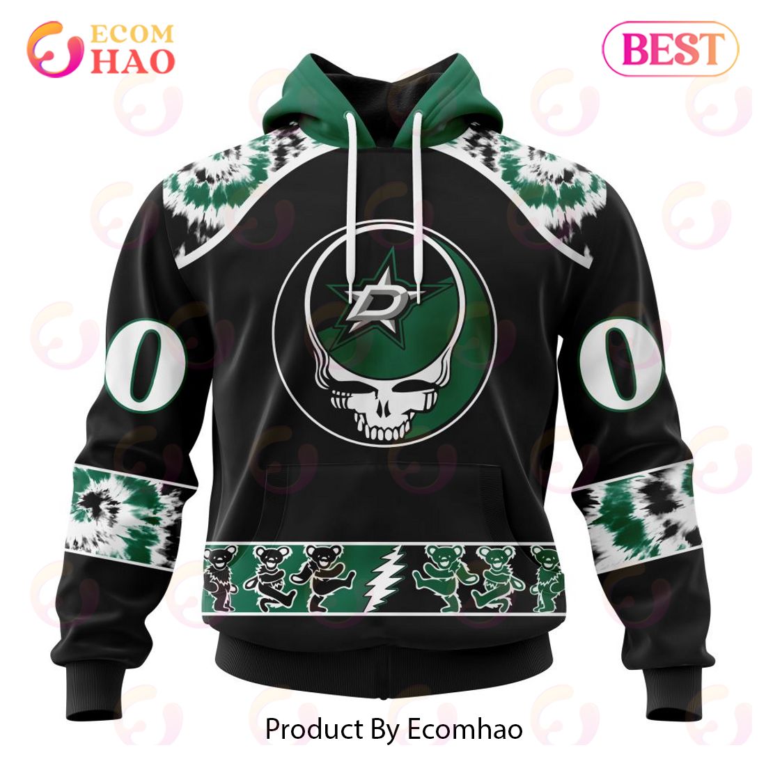 Personalized NHL Dallas Stars Special Grateful Dead Design 3D Hoodie