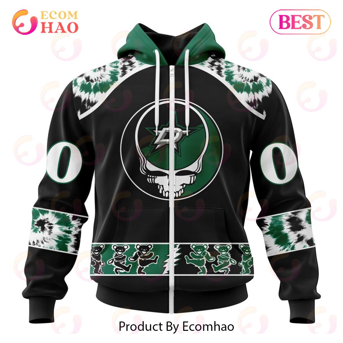 Personalized NHL Dallas Stars Special Grateful Dead Design 3D Hoodie