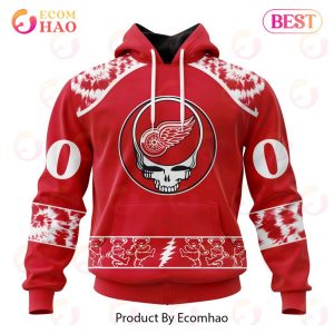 Personalized NHL Detroit Red Wings Special Grateful Dead Design 3D Hoodie