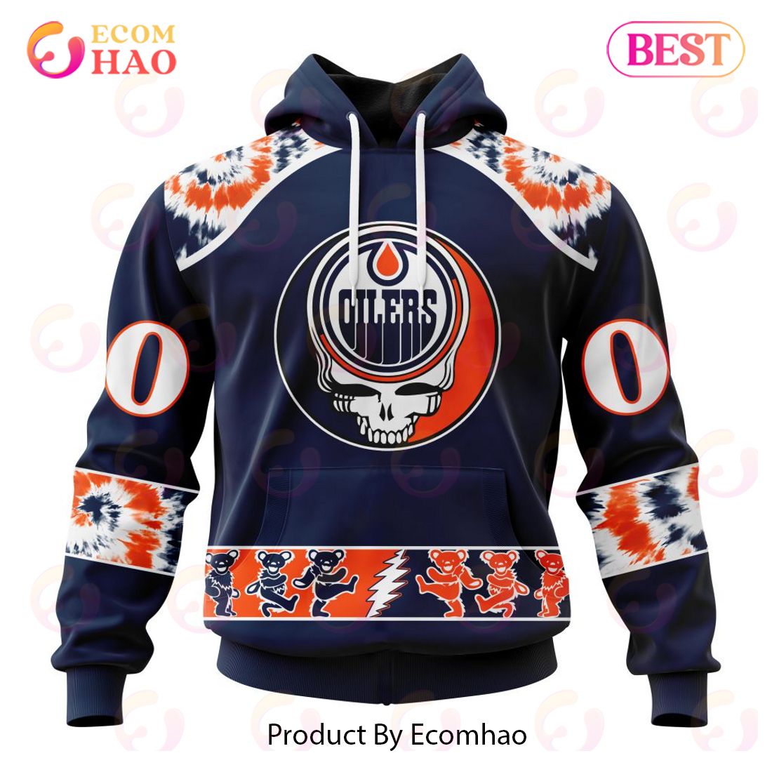 Personalized NHL Edmonton Oilers Special Grateful Dead Design 3D Hoodie