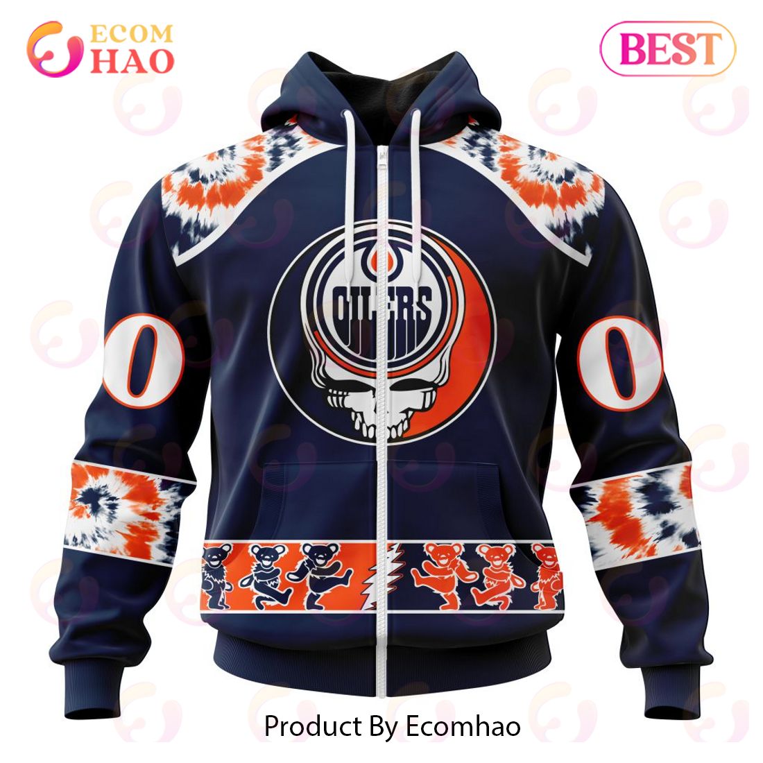 Personalized NHL Edmonton Oilers Special Grateful Dead Design 3D Hoodie