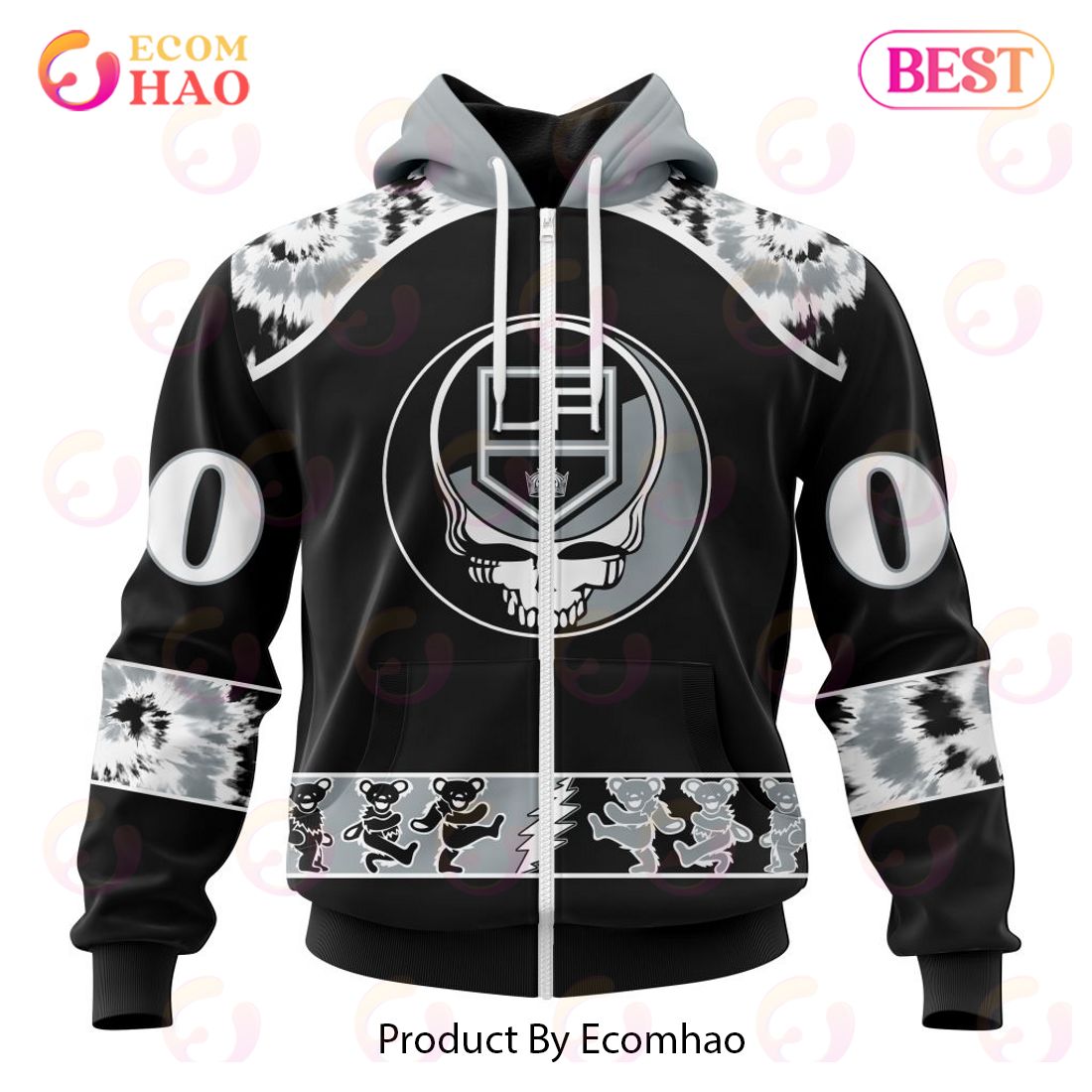 Personalized NHL Los Angeles Kings Special Grateful Dead Design 3D Hoodie