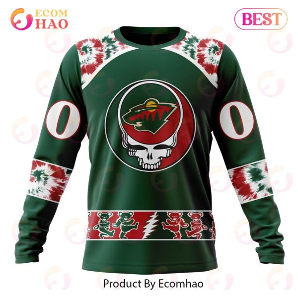 Personalized NHL Minnesota Wild Special Grateful Dead Design 3D Hoodie