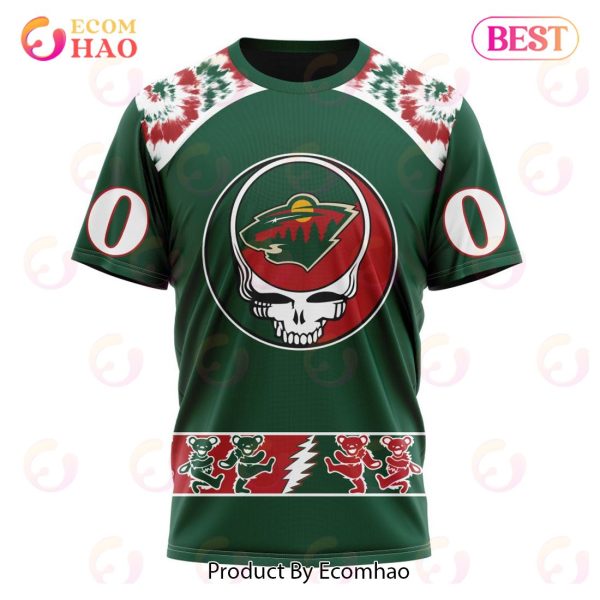 Personalized NHL Minnesota Wild Special Grateful Dead Design 3D Hoodie