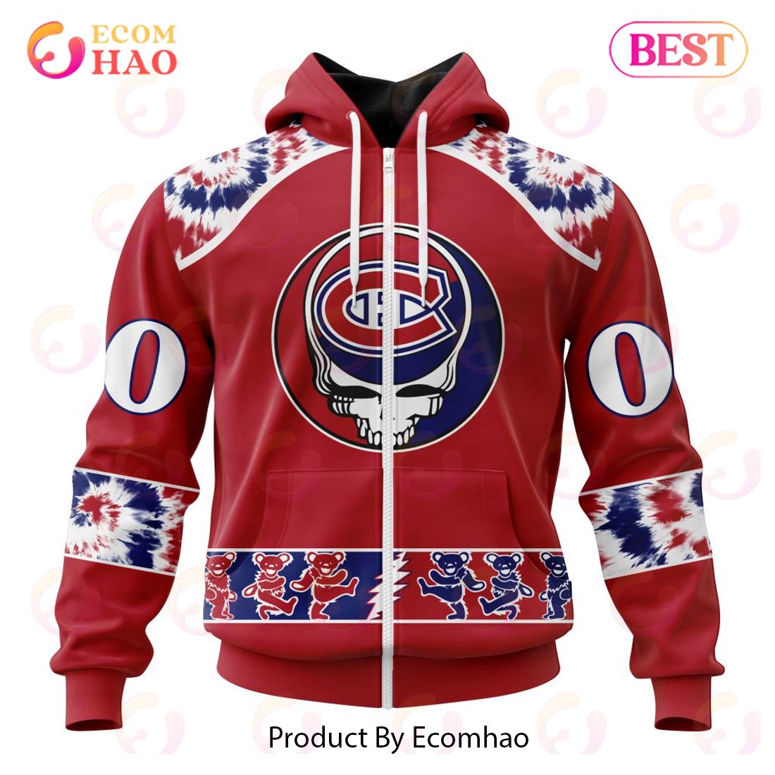 Personalized NHL Montreal Canadiens Special Grateful Dead Design 3D Hoodie