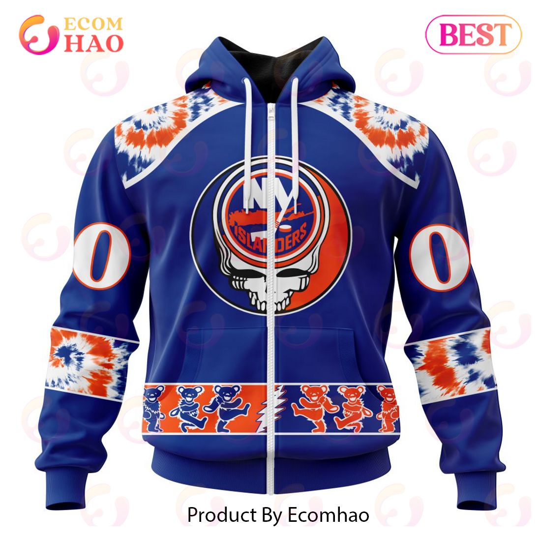 Personalized NHL New York Islanders Special Grateful Dead Design 3D Hoodie