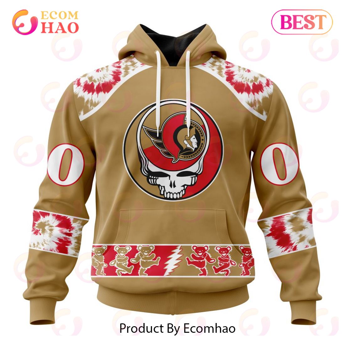 Personalized NHL Ottawa Senators Special Grateful Dead Design 3D Hoodie